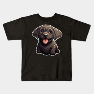Cute Black Labrador Dog - Dogs Chocolate Labradors Kids T-Shirt